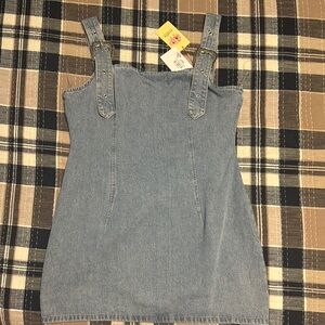 Entro Blue Sheath Dress Sleeveless Square Neck